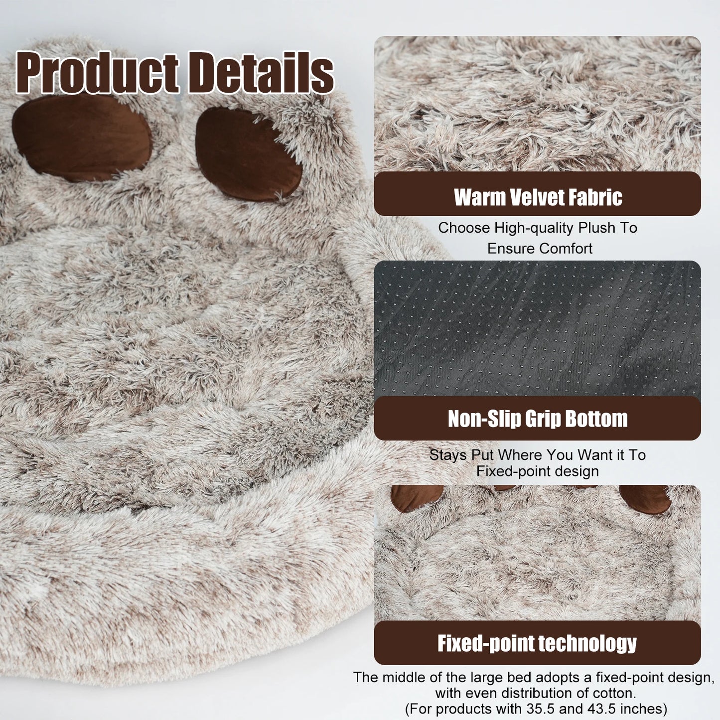 Kylinsure Round Plush Orthopedic Donut Dog & Cat Bed