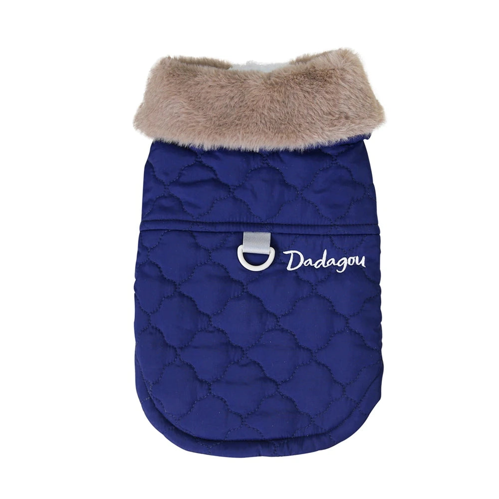 Winter Pet Coat Dog Jacket Big Fur Collar Soft Pet Vest with D-Ring for Small Dogs Puppy Warm Fleece Pet Vest Chihuahua Coats