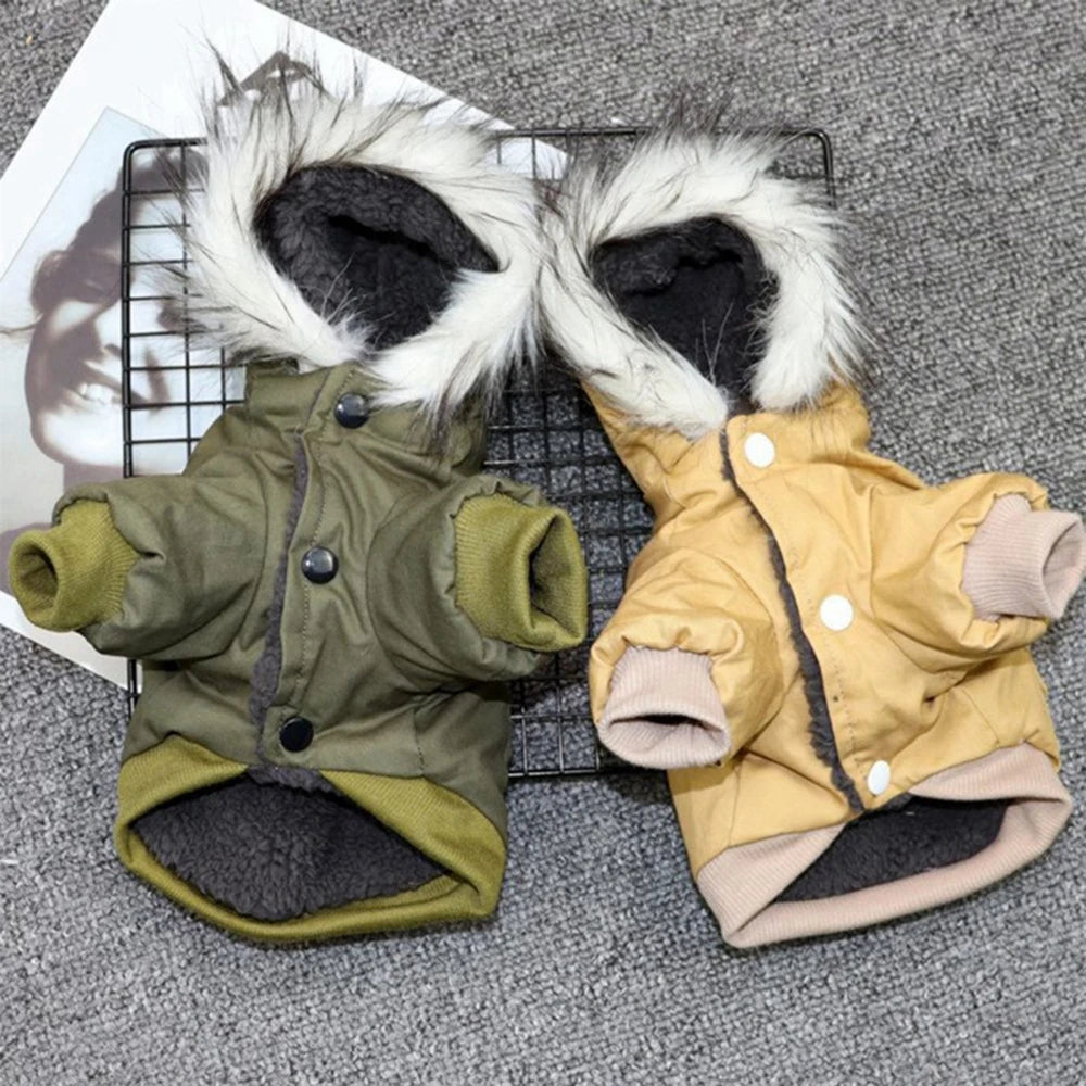 Pet Dog Jacket With Harness Winter Heavy Hiking Coat Dog Warm Hoodie Vest Windproof Outdoor Jacket For Small Medium Large Dog