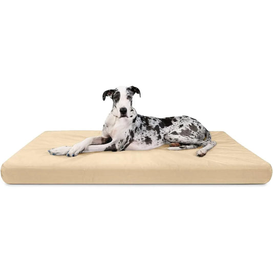 Tough Rip-Stop Orthopedic Rectangle Dog Bed Removable Washable Cover, Solid Orthopedic Foam for Size XXL Giant Big Dogs 68"x40"